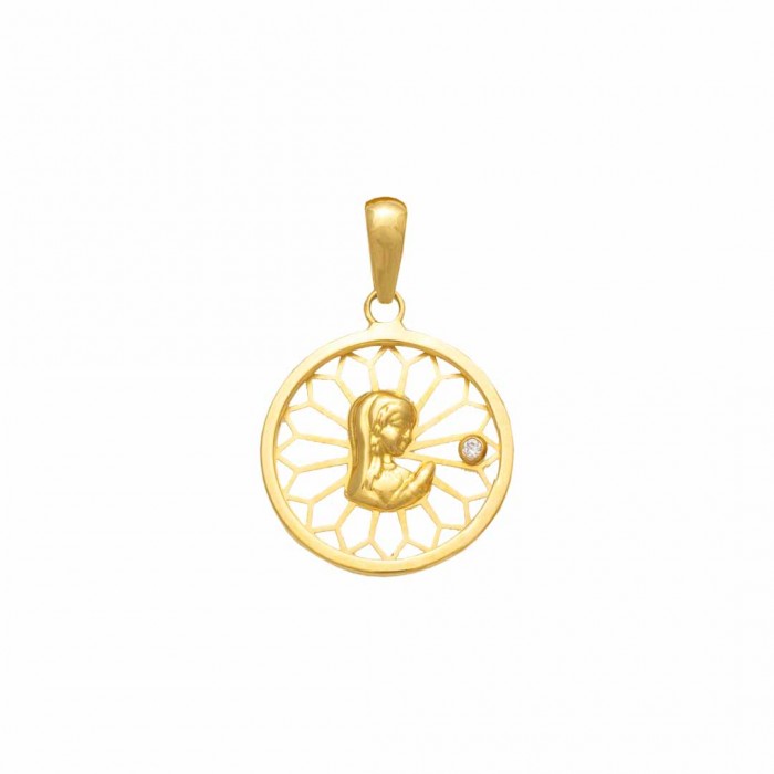 MEDALLA VIRGEN NIÑA EN ORO DE 18 QUILATES