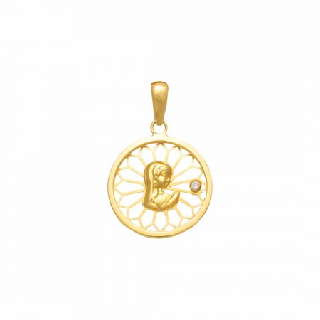 MEDALLA VIRGEN NIÑA EN ORO DE 18 QUILATES