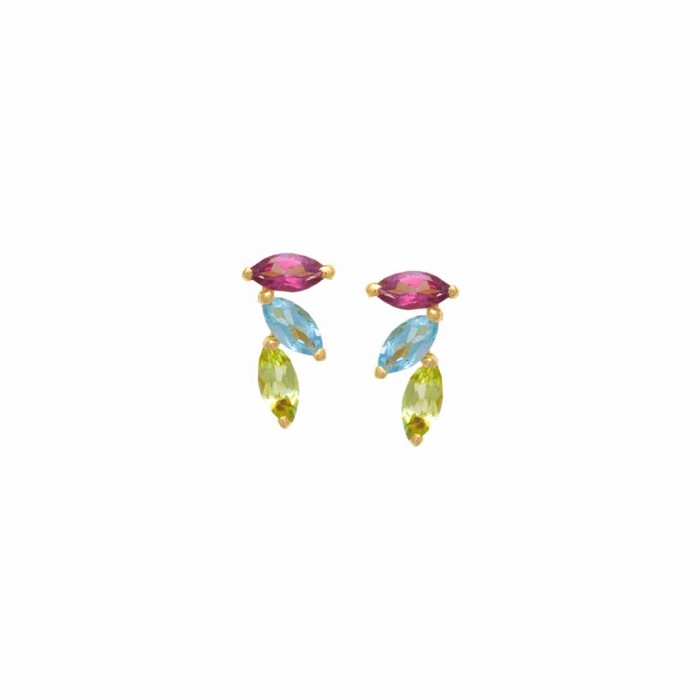 PENDIENTES DE CIRCONITAS TRICOLOR