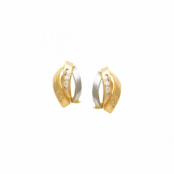 PENDIENTES BICOLOR CON CIRCONITAS