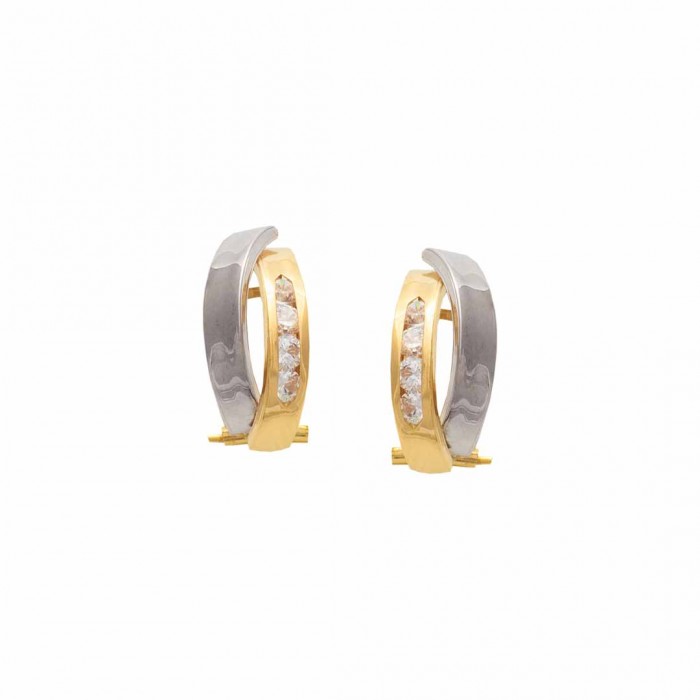 PENDIENTES BICOLOR CON CIRCONITAS