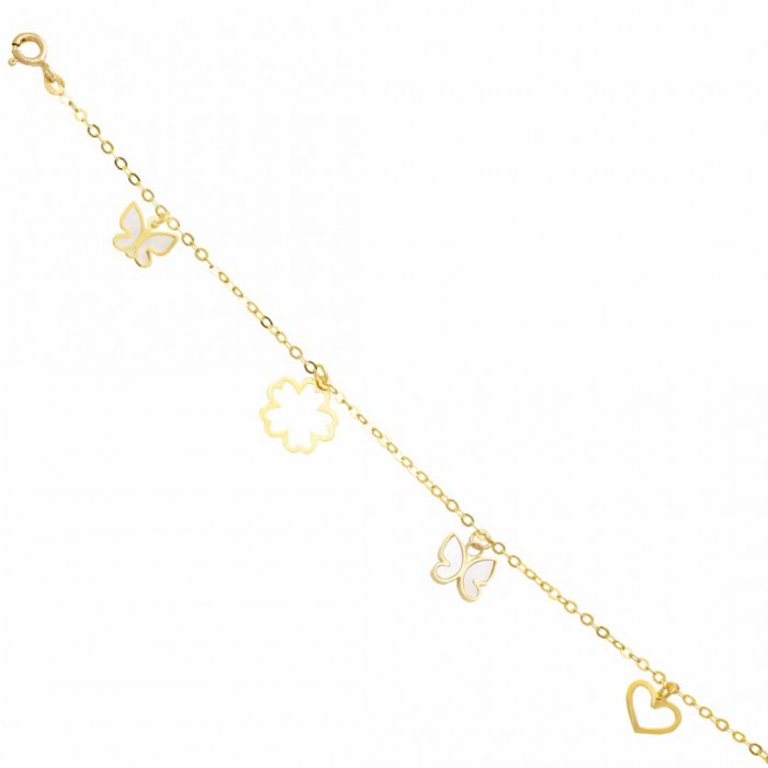 PULSERA EN ORO DETALLES COLGANTES