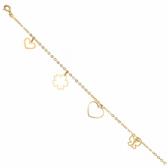PULSERA EN ORO DETALLES COLGANTES