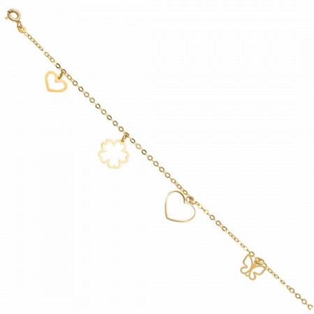 PULSERA EN ORO DETALLES COLGANTES