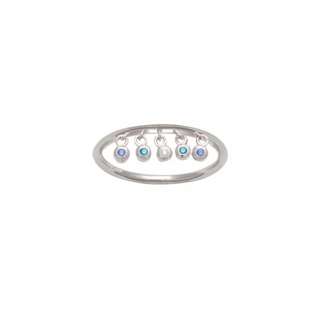 ANILLO CIRCONITAS COLGANTES AZULES