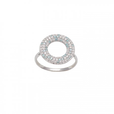 ANILLO 3 CIRCONITAS TONOS DE AZUL