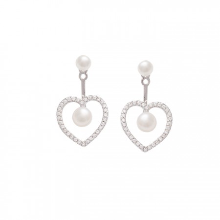 PENDIENTES CORAZONES CON PERLAS