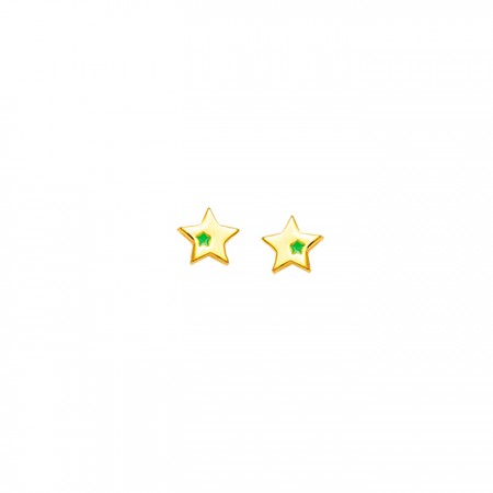 PENDIENTES ESTRELLAS DETALLE VERDE