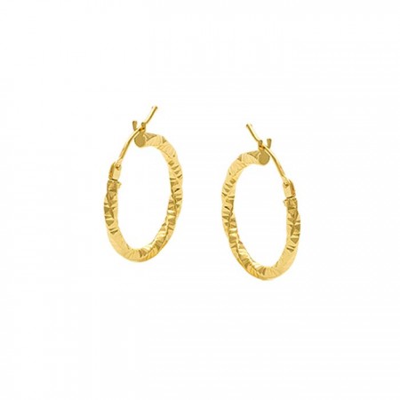 PENDIENTES EN ORO CON FORMA DE ARO RIZADO