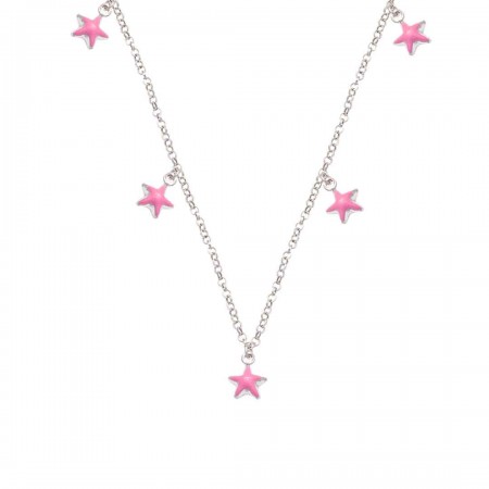 GARGANTILLA EN PLATA ESTRELLAS ROSAS GARGANTILLA EN PLATA ESTRELLAS ROSAS