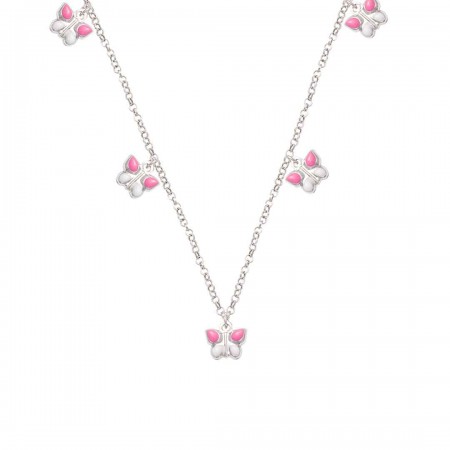 GARGANTILLA MARIPOSAS ROSAS Y BLANCAS GARGANTILLA MARIPOSAS ROSAS Y BLANCAS