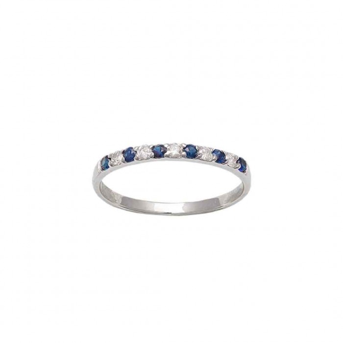 ANILLO EN ORO CON DIAMANTES Y ZAFIROS