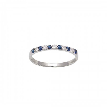 ANILLO EN ORO CON DIAMANTES Y ZAFIROS