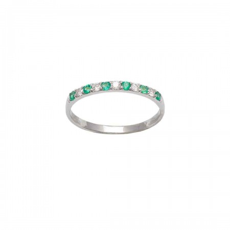 ANILLO EN ORO CON DIAMANTES Y ESMERALDAS