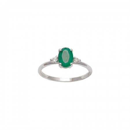 ANILLO EN ORO CON ESMERALDA Y DIAMANTES