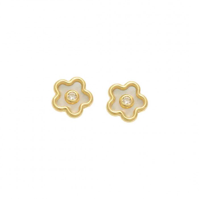 PENDIENTES DE FLORES CON DIAMANTE