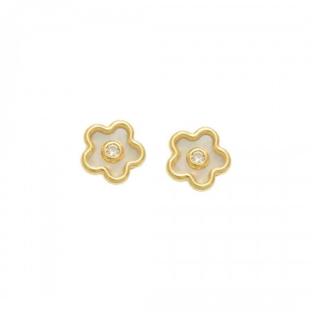 PENDIENTES DE FLORES CON DIAMANTE