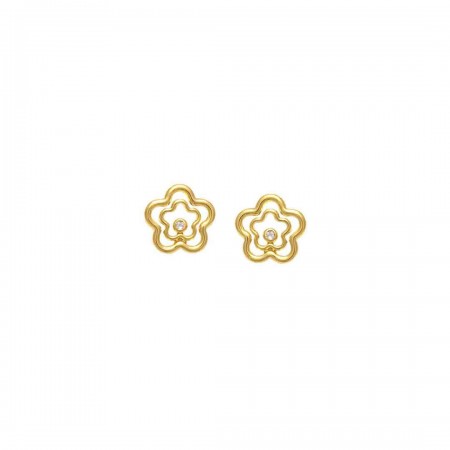 PENDIENTES DE FLORES CON DIAMANTE