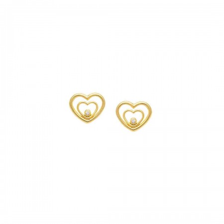 PENDIENTES DE CORAZONES CON DIAMANTE