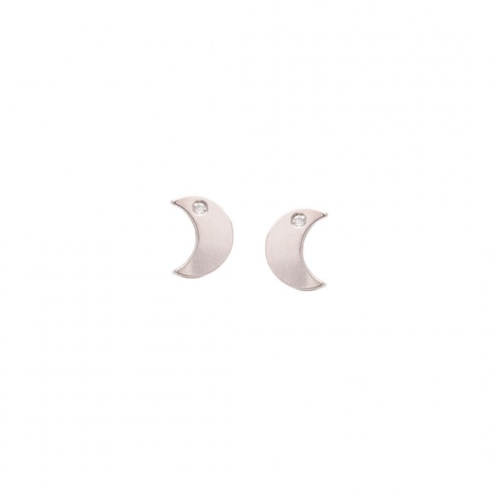 PENDIENTES DE LUNA CON DIAMANTE