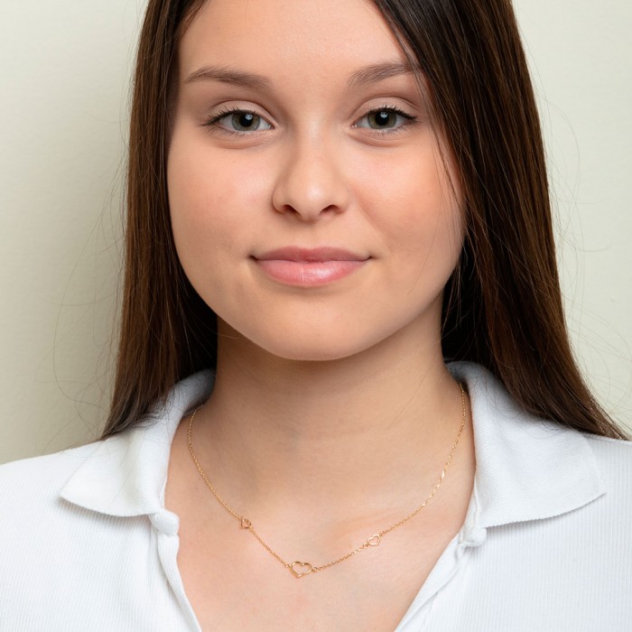 GARGANTILLA EN ORO DE CORAZONES