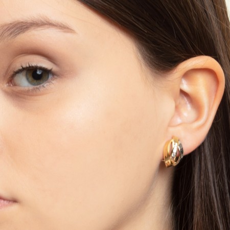 PENDIENTES BICOLOR CON CIRCONITAS