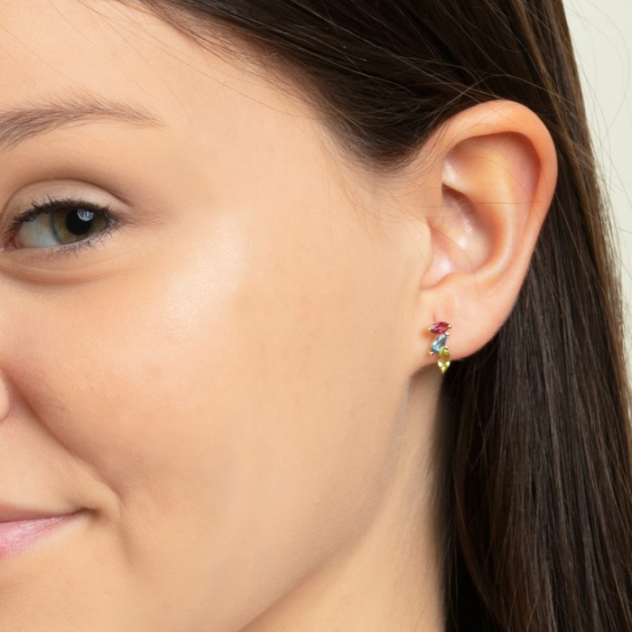 PENDIENTES DE CIRCONITAS TRICOLOR