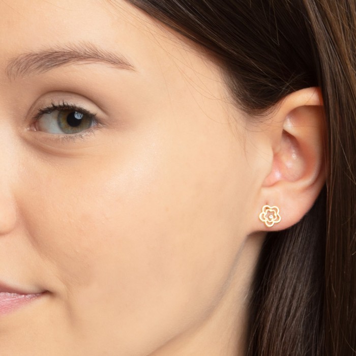 PENDIENTES DE FLORES CON DIAMANTE