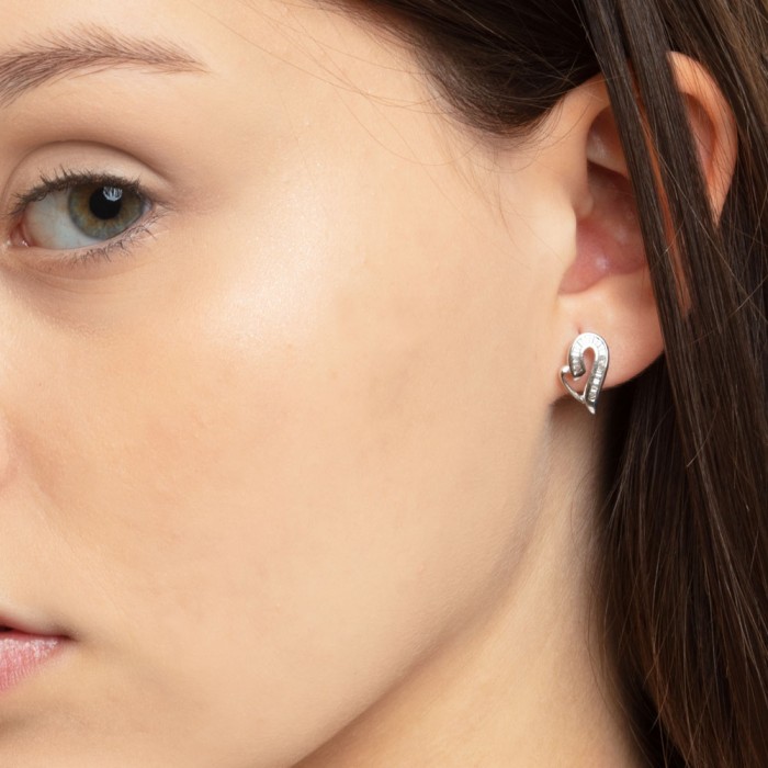 PENDIENTES FORMA ONDA CON DIAMANTES