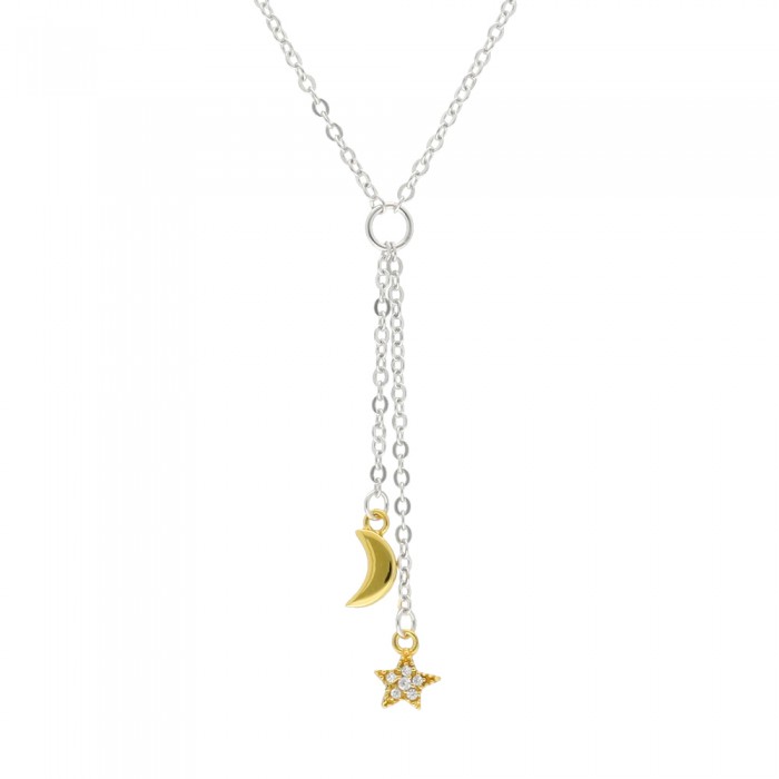 GARGANTILLA BICOLOR LUNA Y ESTRELLA