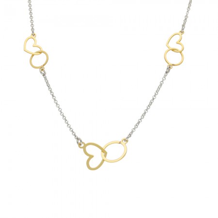 GARGANTILLA PLATA BICOLOR CORAZÓN