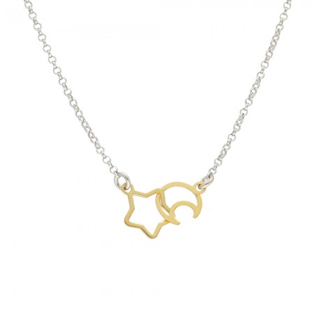 GARGANTILLA ESTRELLA Y LUNA BICOLOR