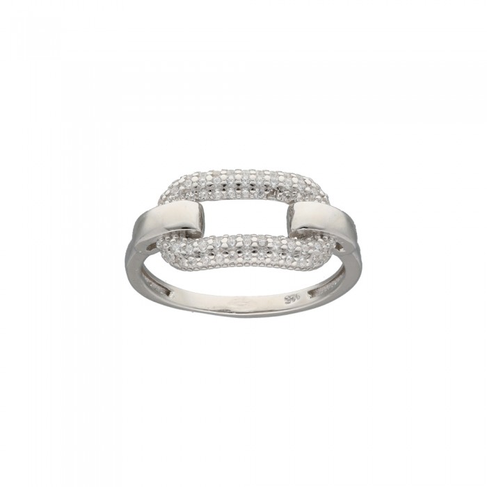 ANILLO EN PLATA ENTRELAZADO CON CIRCONITAS