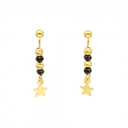 PENDIENTES PLATA DORADA ESTRELLA