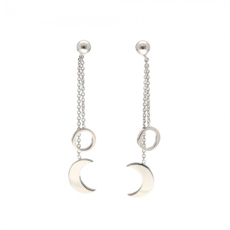 PENDIENTES EN PLATA LUNA