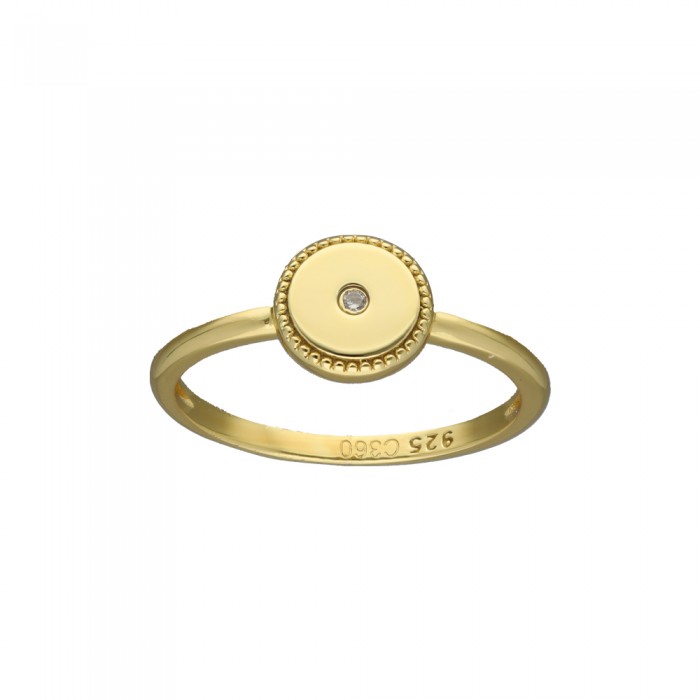 ANILLO PLATA DORADA FORMA CÍRCULO