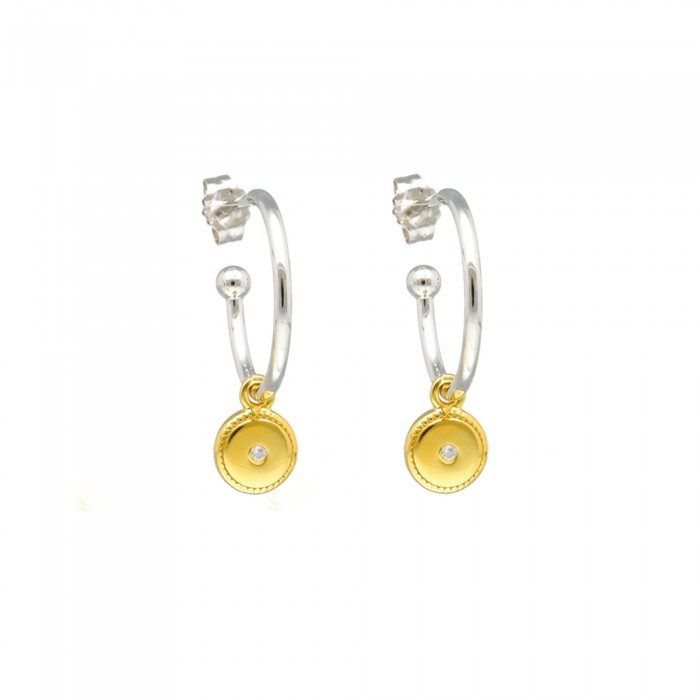 PENDIENTES ARO BICOLOR CÍRCULO