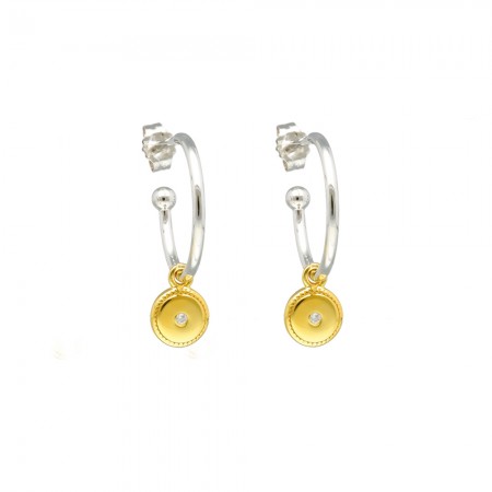 PENDIENTES ARO BICOLOR CÍRCULO