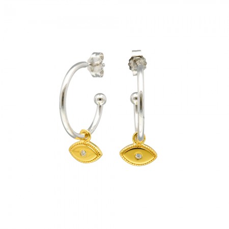 PENDIENTES ARO BICOLOR OJO