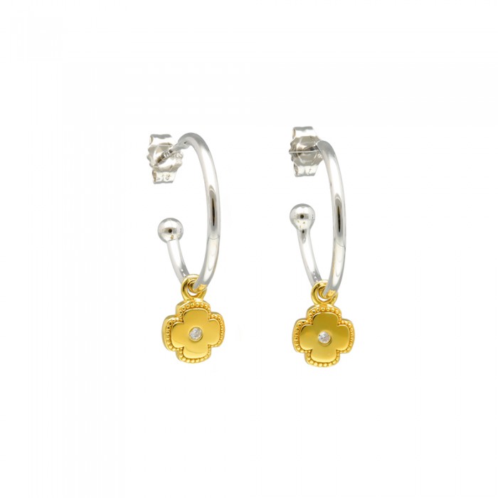 PENDIENTES ARO BICOLOR FLOR