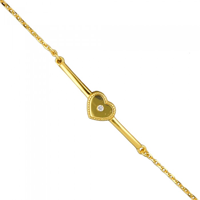 PULSERA PLATA DORADA CORAZÓN