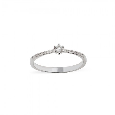 ANILLO EN ORO BLANCO Y DIAMANTES