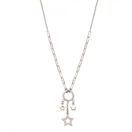 GARGANTILLA EN PLATA ARO Y ESTRELLAS