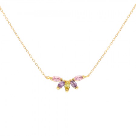 GARGANTILLA EN ORO CIRCONITAS COLOR