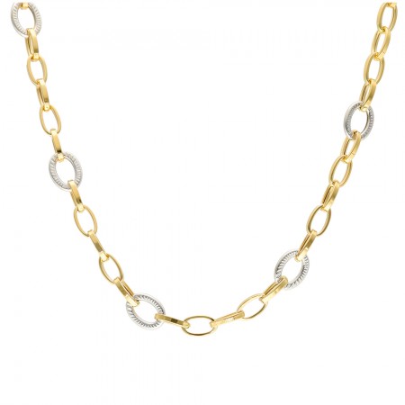 GARGANTILLA EN ORO BICOLOR AROS