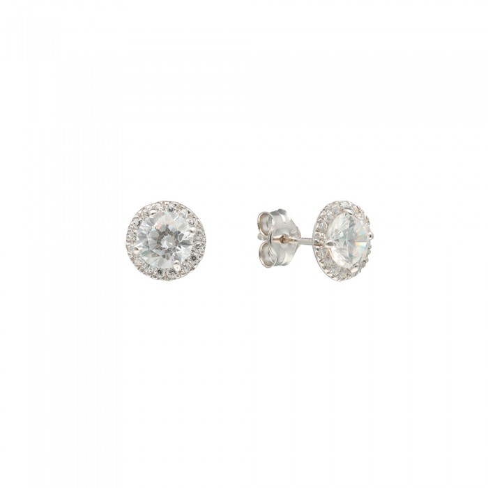 PENDIENTES EN ORO BLANCO REDONDOS