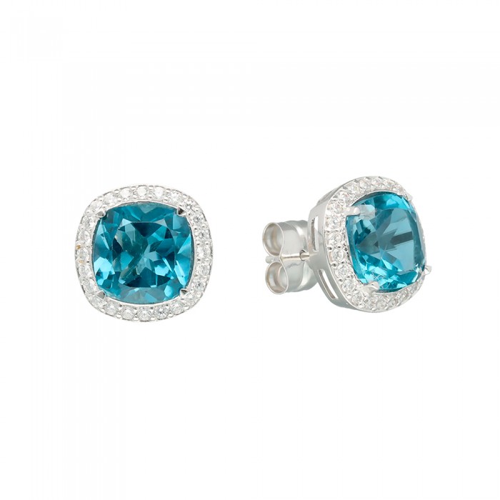 PENDIENTES ORO BLANCO TOPACIO