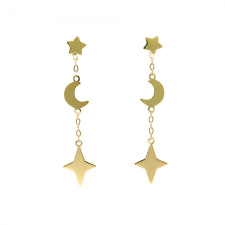 PENDIENTES ESTRELLAS Y LUNA LARGOS
