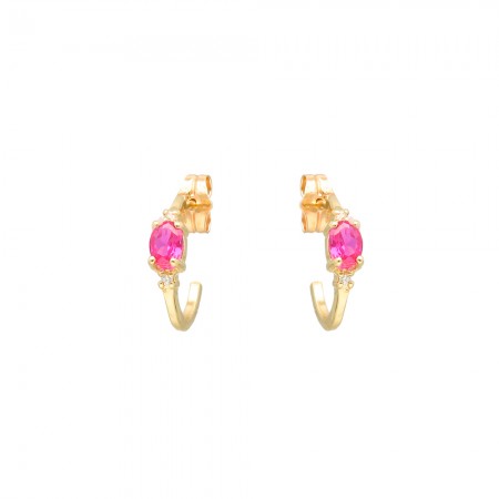 PENDIENTES ARO CIRCONITA ROSA