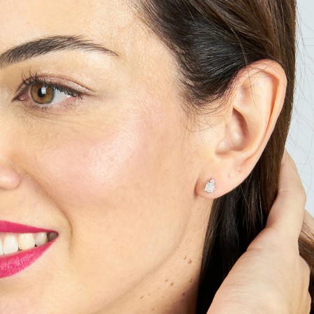 PENDIENTES EN ORO BLANCO Y DIAMANTES